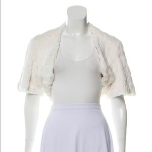 Creme Adrienne Landau Fur Shrug